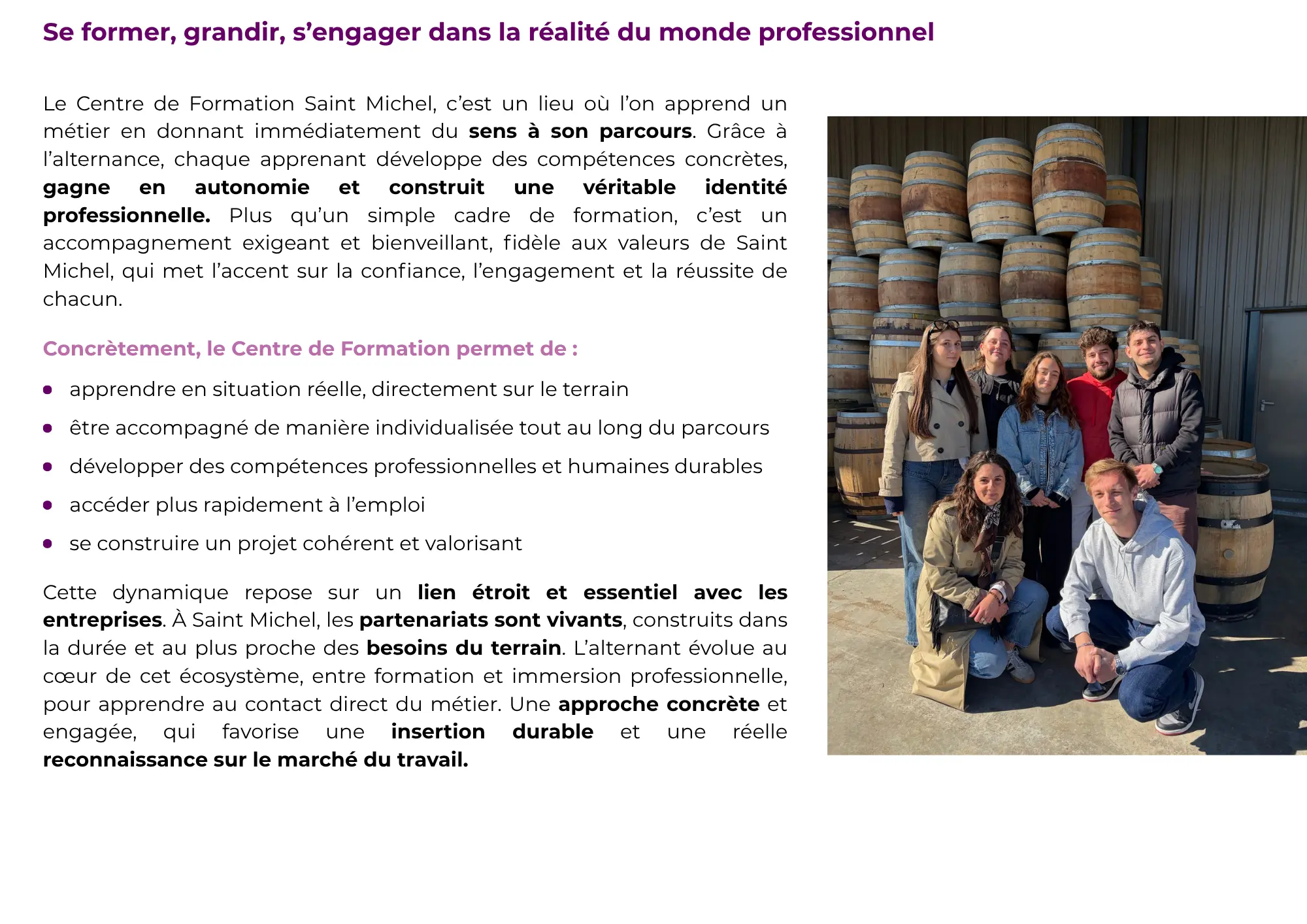 Le centre de formation Saint Michel
